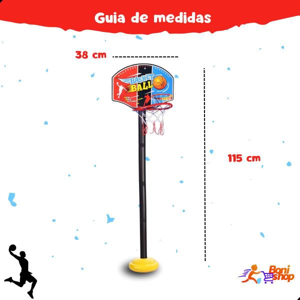 Imagem de Cesta de basquete infantil oficial com bola bomba rede 1.20m