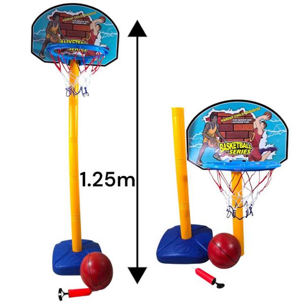 Imagem de Cesta de basquete infantil oficial com bola bomba rede 1.20m