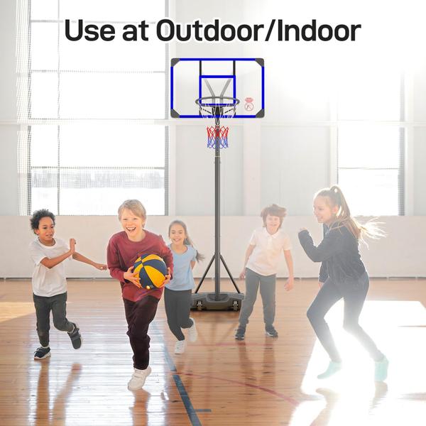 Imagem de Cesta de basquete Yohood Kids Outdoor ajustável 1,47-2,60 m