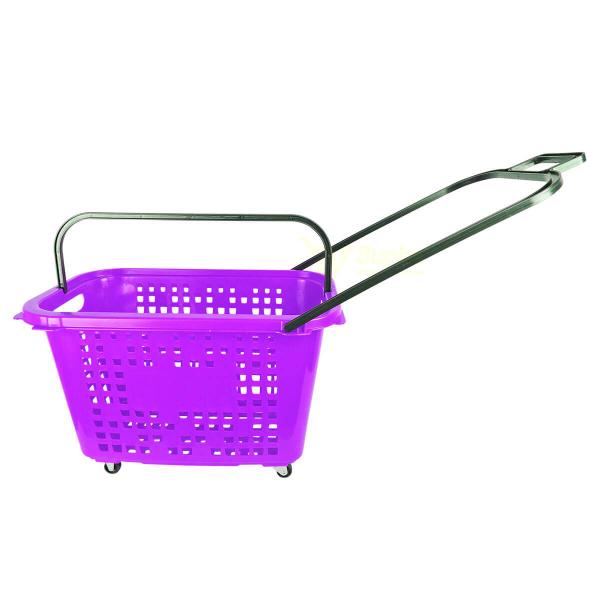 Cesta de compras com rodas 40l lilás - SUPIZZ Imagem de Cesta de compras com rodas 40l lilás