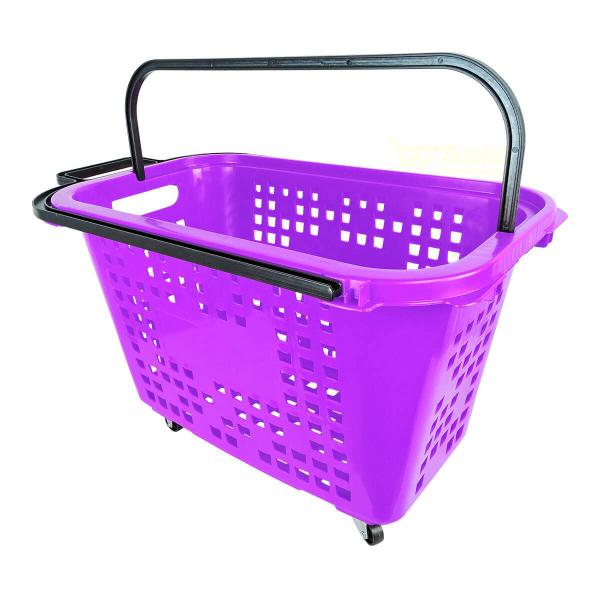 Cesta de compras com rodas 40l lilás - SUPIZZ Imagem de Cesta de compras com rodas 40l lilás