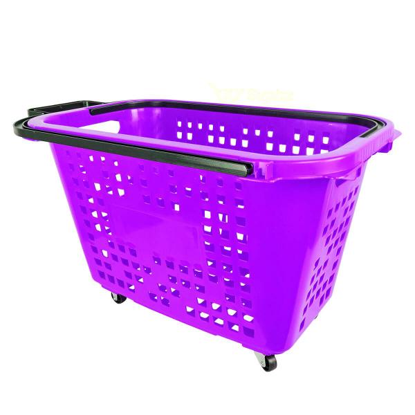 Cesta de compras com rodas 40l lilás - SUPIZZ Imagem de Cesta de compras com rodas 40l lilás