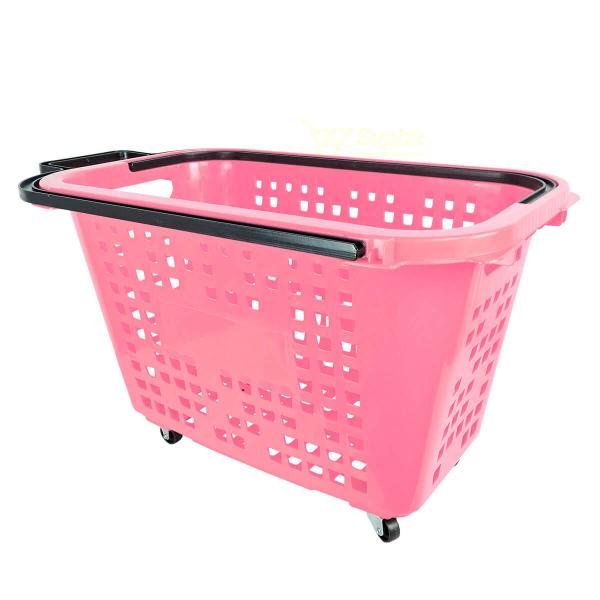 Imagem de Cesta de compras com rodas 40l rosa