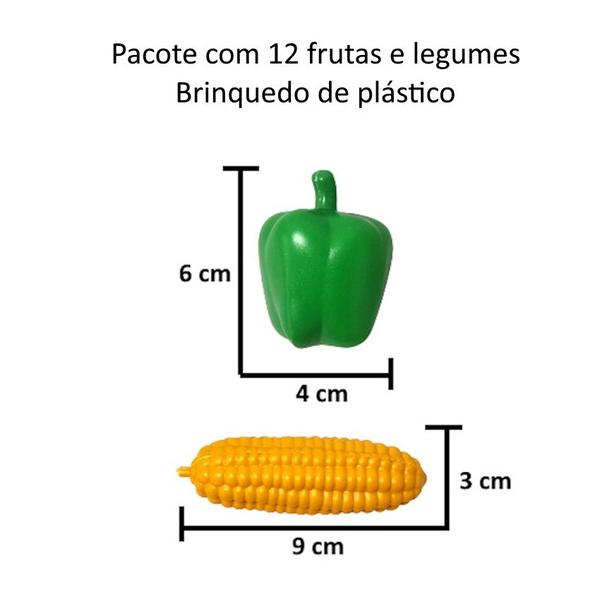 Imagem de Cesta de Compras com Verduras Legumes e Frutas Crec crec com 19 Peças Comidinhas