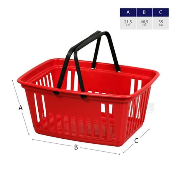 Imagem de Cesta de compras vermelha 21,4l com alça