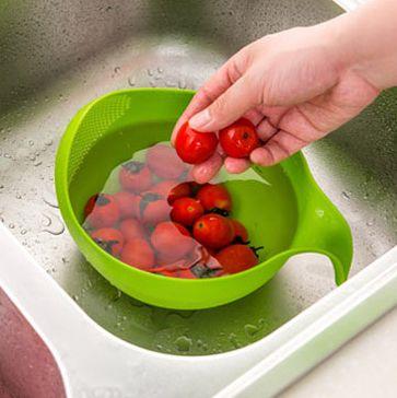 Imagem de Cesta de drenagem de pia Wokex para lavar vegetais e escorredor de frutas