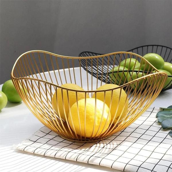 Imagem de Cesta de Frutas de Metal Estilo Nórdico - Tigela para Lanches, Pão e Vegetais