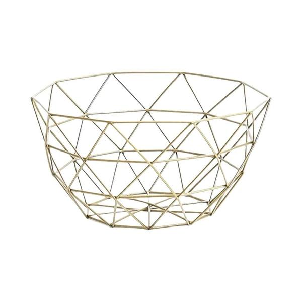 Cesta de Frutas de Metal Estilo Nórdico - Tigela para Lanches, Pão e Vegetais Imagem de Cesta de Frutas de Metal Estilo Nórdico - Tigela para Lanches, Pão e Vegetais