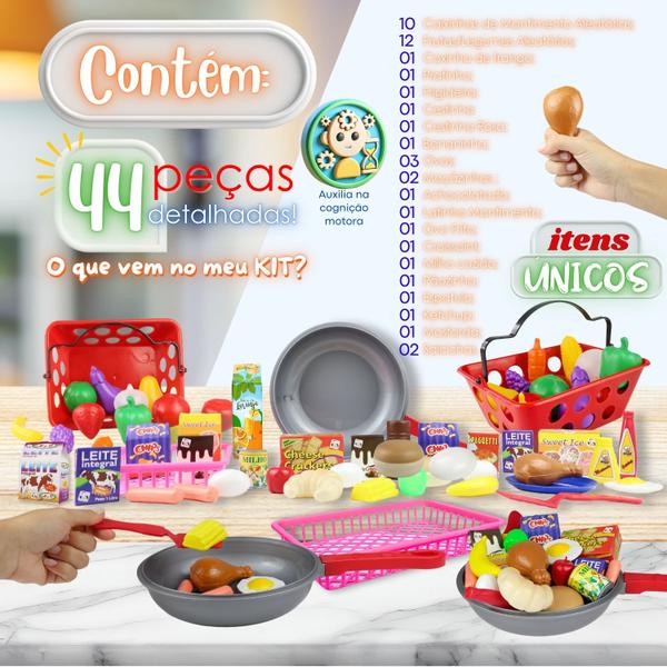 Imagem de Cesta De Frutas E Legume Infantil Piquenique Cestinha Pçs Cor Colorido