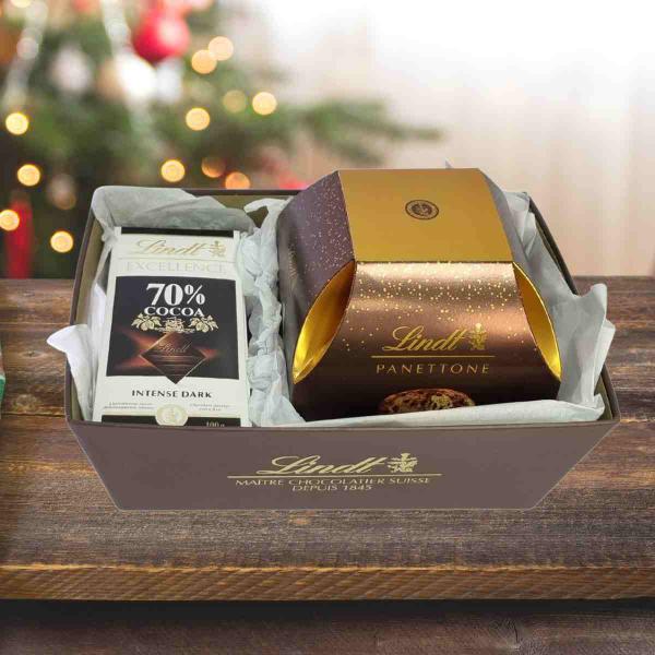 Imagem de Cesta de Natal Lindt, Panetone & Excellence, Presente Empresas Funcionários