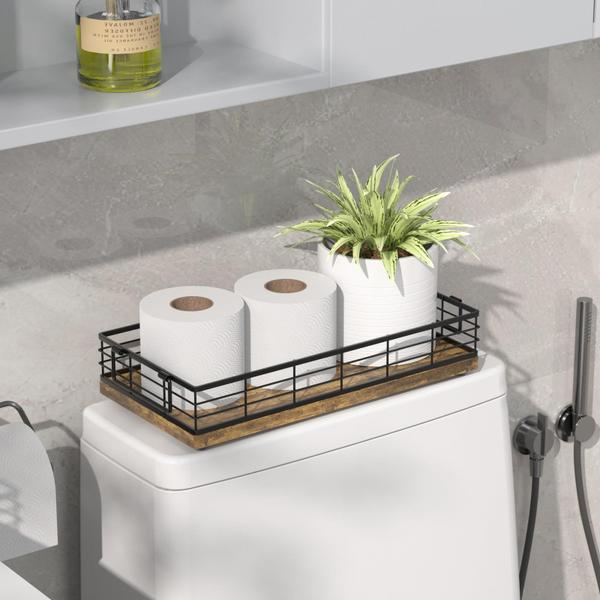 Imagem de Cesta de papel higiênico JNFUZ Farmhouse Bathroom Rusty 33cm