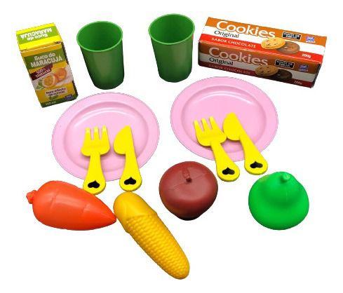 Imagem de Cesta De Picnic Infantil Com Comidinhas De Brinquedo-15 Pçs