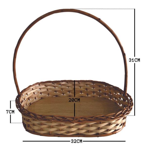 Imagem de Cesta de Vime Oval com Alça P