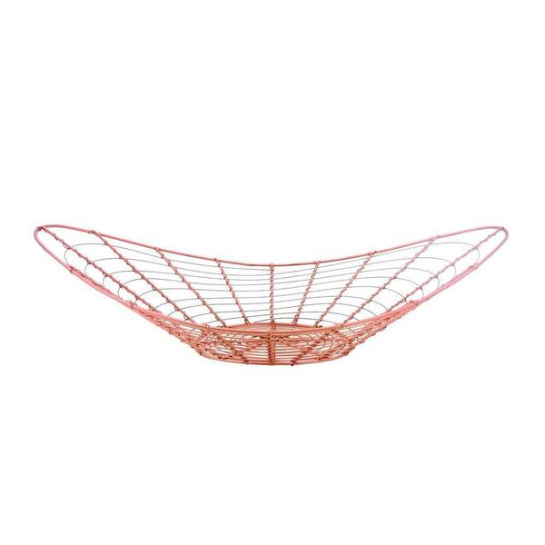 Cesta Fruteira Metal Bali Aramado Rosê Gold Premium 46Cm - Yazi Imagem de Cesta Fruteira Metal Bali Aramado Rosê Gold Premium 46Cm