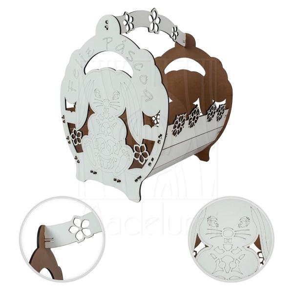 Cesta G Páscoa Mdf Branco Ifood Presente Chocolate Ovo - Madelumi Imagem de Cesta G Páscoa Mdf Branco Ifood Presente Chocolate Ovo