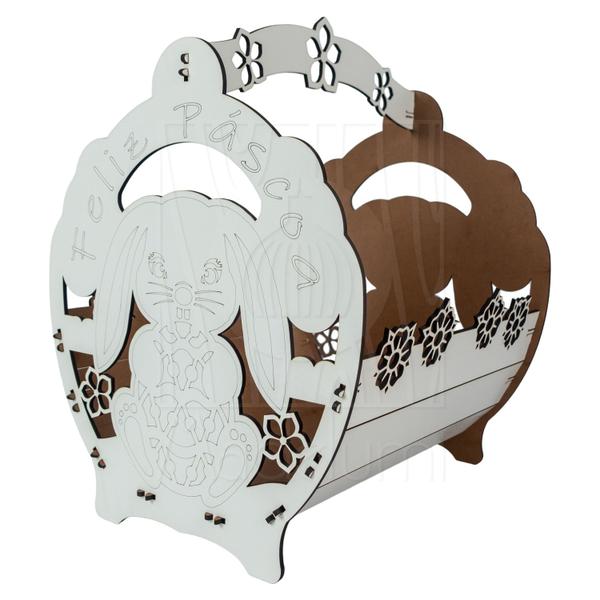 Cesta G Páscoa Mdf Branco Ifood Presente Chocolate Ovo - Madelumi Imagem de Cesta G Páscoa Mdf Branco Ifood Presente Chocolate Ovo