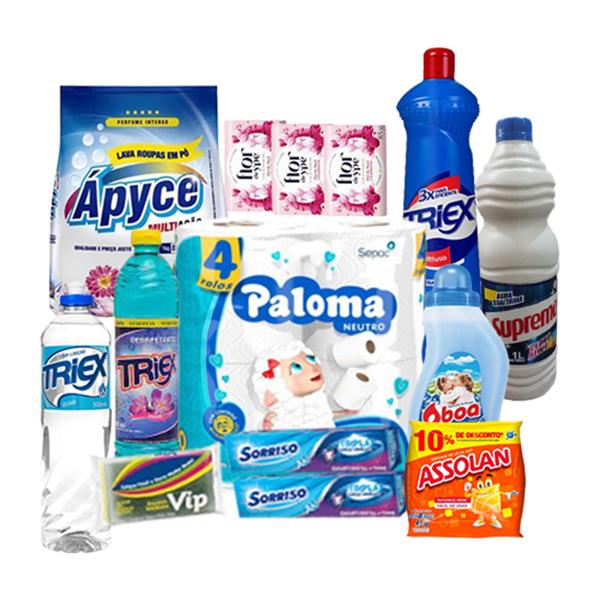 Cesta Kit Higiene E Limpeza 12 Itens Completa Premium - EJG Imagem de Cesta Kit Higiene E Limpeza 12 Itens Completa Premium