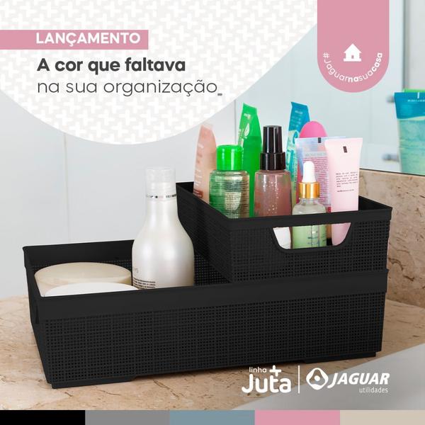 Imagem de Cesta Organizadora P M Multiuso 2l 5,2l Reforçada Jaguar Banheiro Geladeira Armario Cozinha Caixa