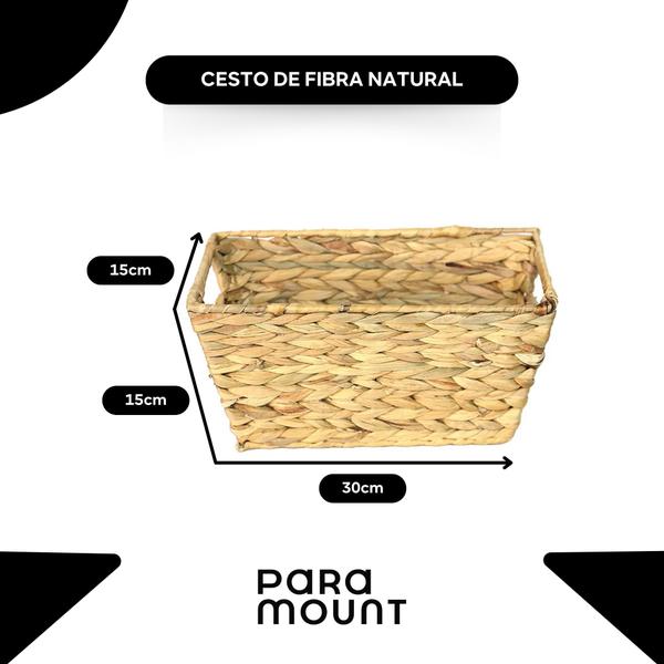 Imagem de Cesta Organizadora Retangular Seagrass Natural 30cm