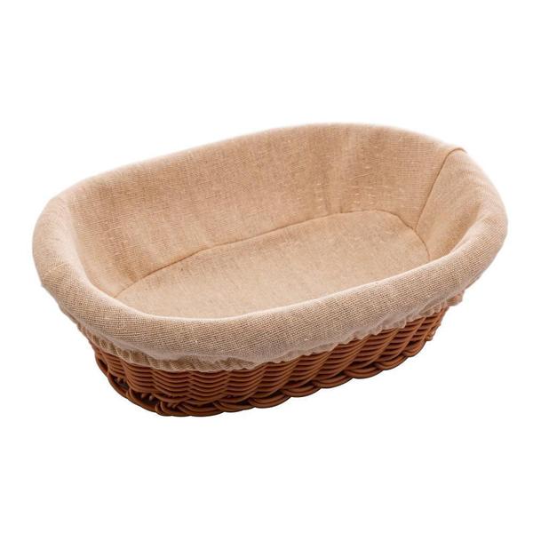 Imagem de Cesta Oval Com Forro Lyor De Rattan Plástico 27Cm