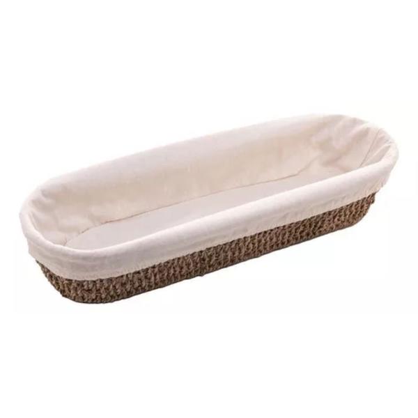Cesta Oval de Sisal com Forro em Tecido 43,5x8x15cm Wolff Imagem de Cesta Oval de Sisal com Forro em Tecido 43,5x8x15cm Wolff