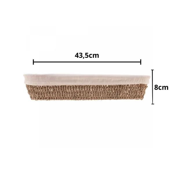 Cesta Oval de Sisal com Forro em Tecido 43,5x8x15cm Wolff Imagem de Cesta Oval de Sisal com Forro em Tecido 43,5x8x15cm Wolff