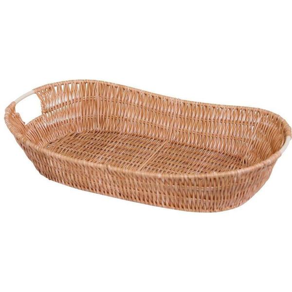 Imagem de Cesta Oval Grande 48 Cm 31 Cm X 11 Cm Marrom Claro