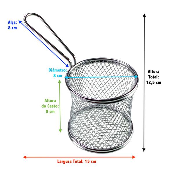 Imagem de Cesta P/ Servir Porções Batata Frita Frango Salgados Hamburgueria Festa