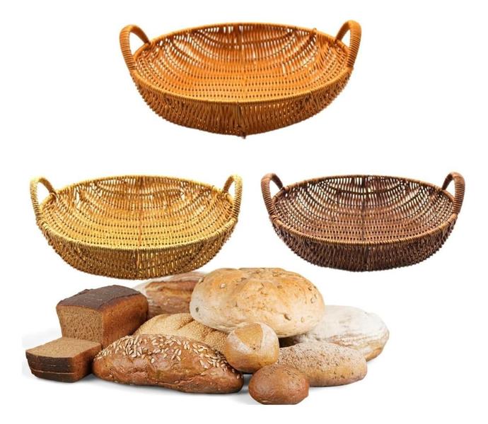 Imagem de Cesta Pão Fruteira Multiuso Artesanal Higienica Lavável