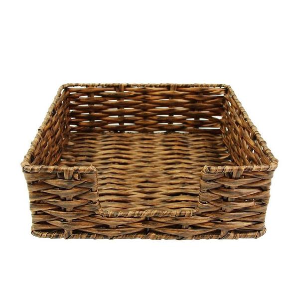 Cesta Quadrada Para Pães Em Vime 18x18 Marrom Escuro - CLINK Imagem de Cesta Quadrada Para Pães Em Vime 18x18 Marrom Escuro