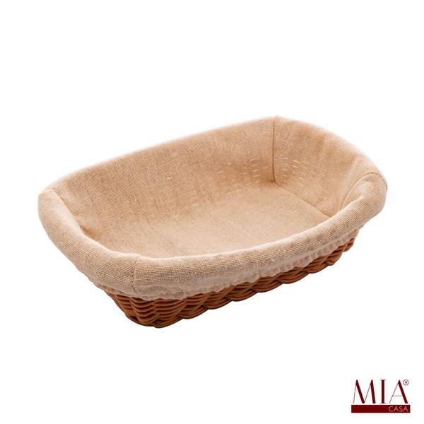 Imagem de Cesta Rattan Retangular com Forro 24x17x7cm