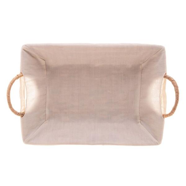 Cesta Retangular em Fibra Natural C/ Forro 35x25x8cm - LYOR Imagem de Cesta Retangular em Fibra Natural C/ Forro 35x25x8cm