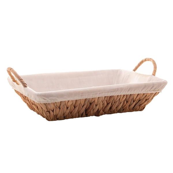 Cesta Retangular em Fibra Natural C/ Forro 35x25x8cm - LYOR Imagem de Cesta Retangular em Fibra Natural C/ Forro 35x25x8cm