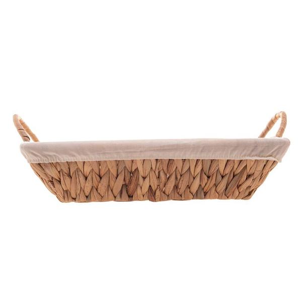 Cesta Retangular em Fibra Natural C/ Forro 35x25x8cm - LYOR Imagem de Cesta Retangular em Fibra Natural C/ Forro 35x25x8cm
