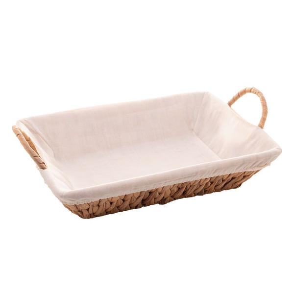 Cesta Retangular em Fibra Natural C/ Forro 35x25x8cm - LYOR Imagem de Cesta Retangular em Fibra Natural C/ Forro 35x25x8cm