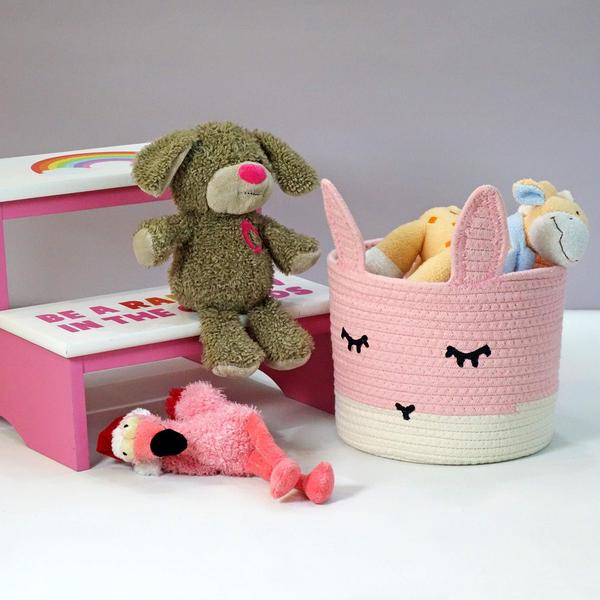 Imagem de Cesta T&T Homewares Cute Pink Bunny para armazenamento de brinquedos para bebês