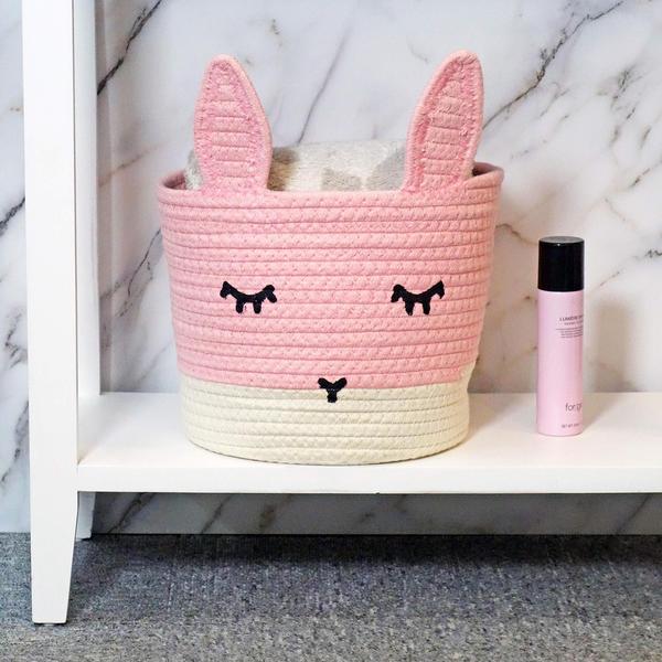 Imagem de Cesta T&T Homewares Cute Pink Bunny para armazenamento de brinquedos para bebês