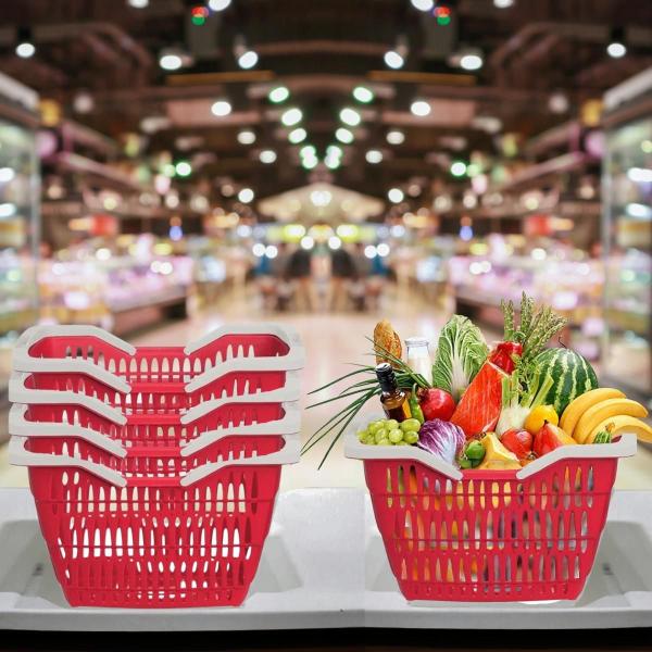 Imagem de Cestinha Cesta Organizador Supermercado Resistente Compras Alça Empilhável 12 Litros