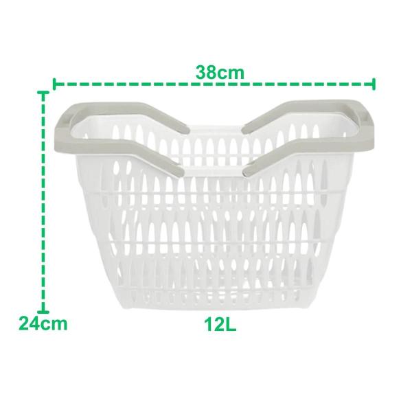 Cestinha Cesta Plástica Supermercado Alça 12 Litros Multiuso Empilhável Com Alça - Usual Utilidades Imagem de Cestinha Cesta Plástica Supermercado Alça 12 Litros Multiuso Empilhável Com Alça