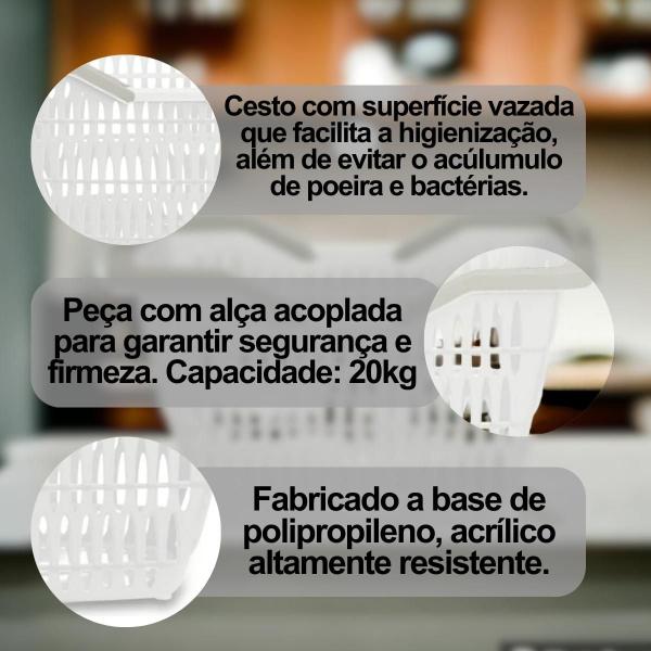 Cestinha Cesta Plástica Supermercado Alça 12 Litros Multiuso Empilhável Com Alça - Usual Utilidades Imagem de Cestinha Cesta Plástica Supermercado Alça 12 Litros Multiuso Empilhável Com Alça