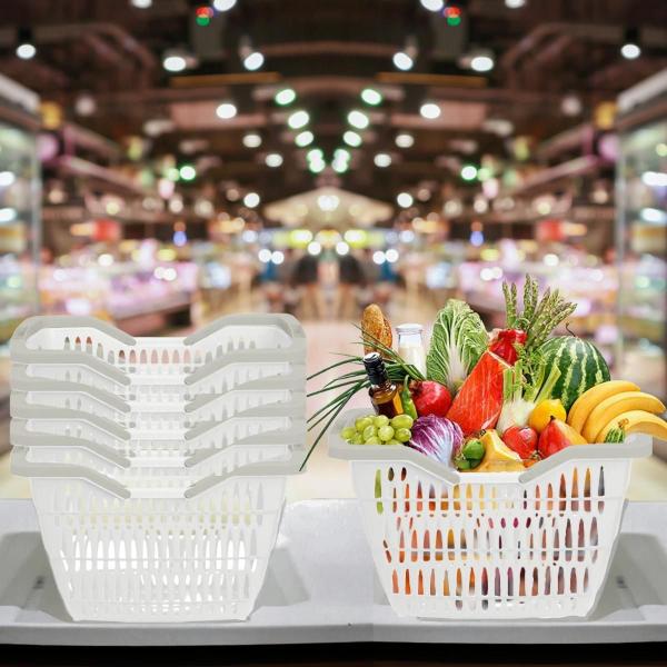 Cestinha Cesta Plástica Supermercado Alça 12 Litros Multiuso Empilhável Com Alça - Usual Utilidades Imagem de Cestinha Cesta Plástica Supermercado Alça 12 Litros Multiuso Empilhável Com Alça