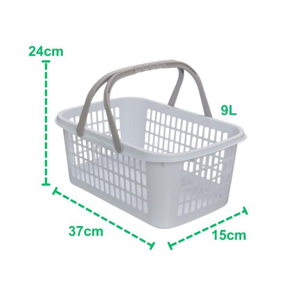 Imagem de Cestinha Cesta Plástica Supermercado Alça 9 Litros Multiuso Empilhável Com Alça