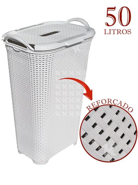 Imagem de Cesto 50 Litros Plástico Escritório Organizador Roupa Suja