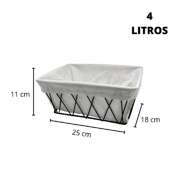 Cesto aramado com forro pães torradas maior 18 cm oikos Imagem de Cesto aramado com forro pães torradas maior 18 cm oikos
