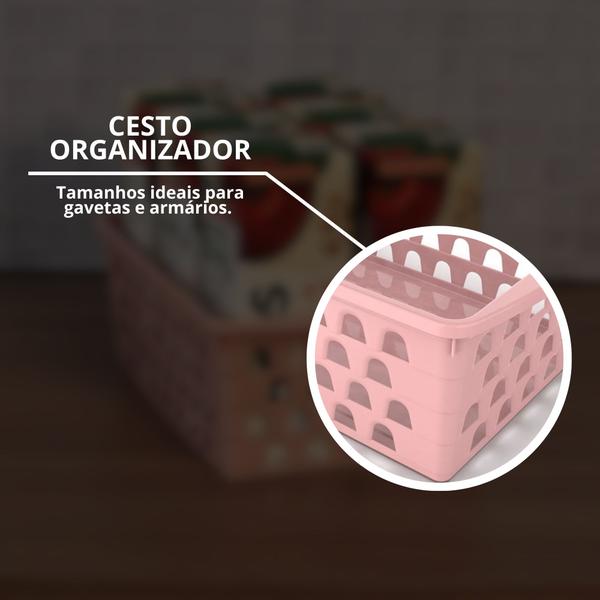 Imagem de Cesto Cestinho Organizador Multiuso Retangular GG Decorativo Design Versátil Prático