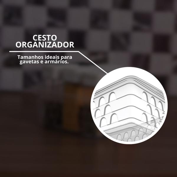 Imagem de Cesto Cestinho Organizador Multiuso Retangular Médio Decorativo Design Versátil Prático