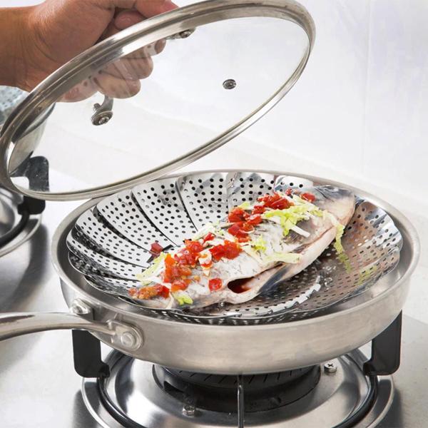Cesto Cozinhar Vapor Inox Dobrável - Innovaree-Commerce Imagem de Cesto Cozinhar Vapor Inox Dobrável