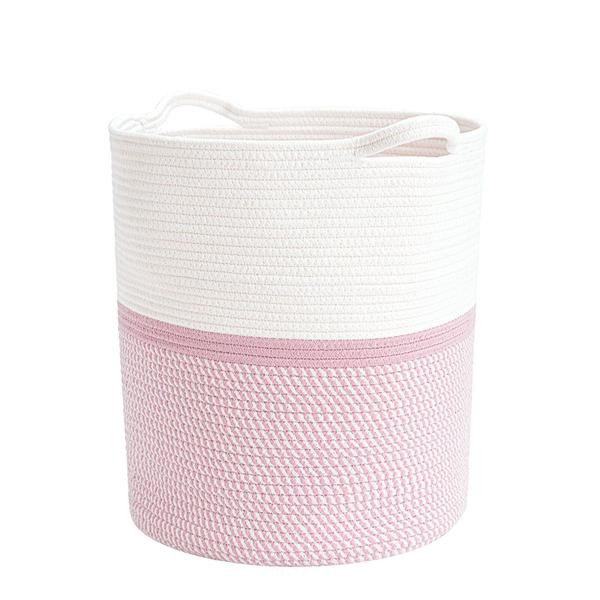 Imagem de Cesto de algodão INDRESSME Woven Hamper rosa 45x40x35cm