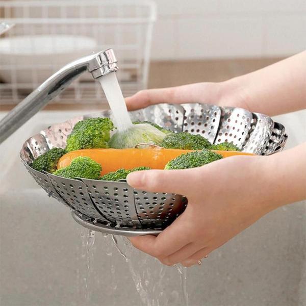 Cesto De Cozimento Vapor Legumes Inox Panela Vaporeira - Uny Gift Imagem de Cesto De Cozimento Vapor Legumes Inox Panela Vaporeira