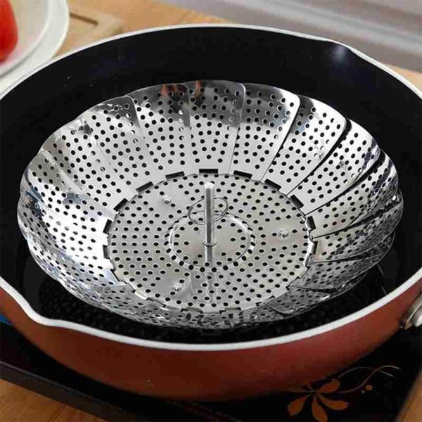 Cesto De Cozimento Vapor Legumes Inox Panela Vaporeira - Uny Gift Imagem de Cesto De Cozimento Vapor Legumes Inox Panela Vaporeira